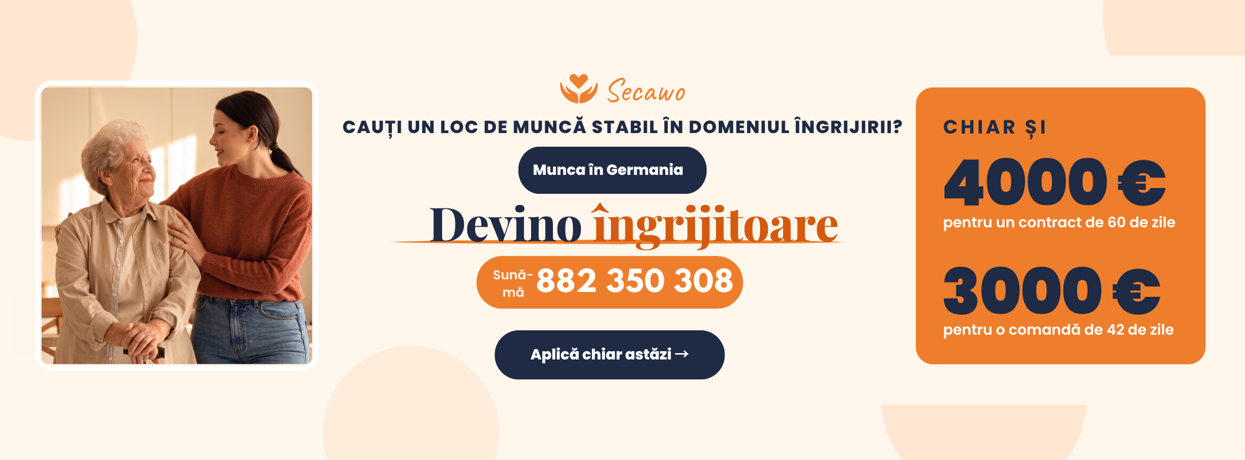 Locuri de muncă în Germania pentru îngrijitori seniori - Secawo